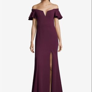 Plus size off the shoulder evening gown